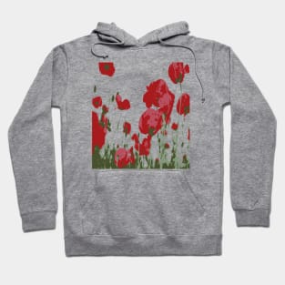 Artistic Botanical Red Poppies Hoodie